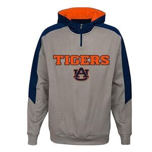 Gen2 NCAA Auburn Tigers Men's "Illustrious" 1/4 Zip Hoodie Light Charcoal XL